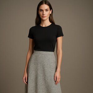 Sienna Sky Black & White Abstract Print Midi Skirt - Size Small